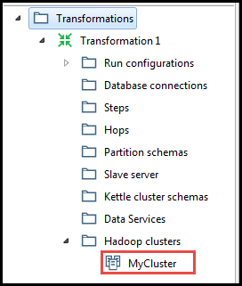 Select Hadoop Cluster dialog box