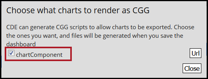 chartComponent option in the Choose what charts to                 reneder as CGG popup