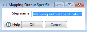 Mapping Output Specification dialog