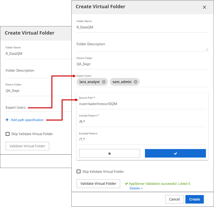 Create Virtual Folder dialog box