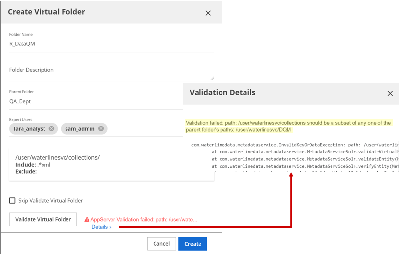 Example Validation details