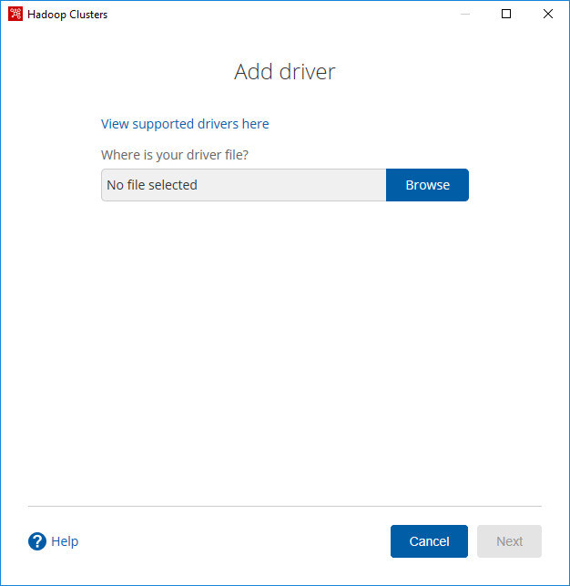 Add driver dialog box