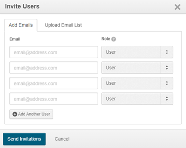 Click Invite Users and add single or multiple users