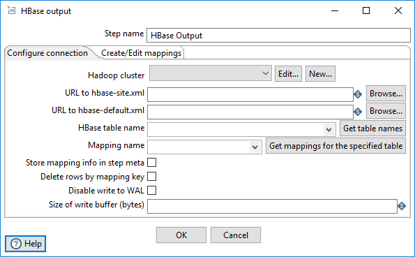 Configure connection tab