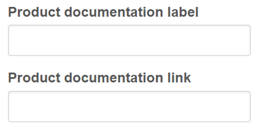 Product documentation link field