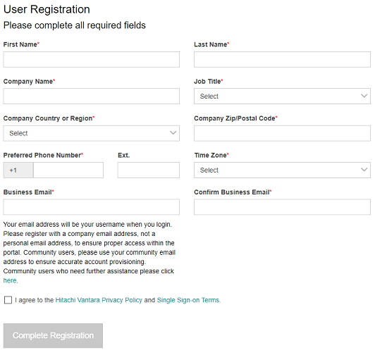 Fill in the User Registration form