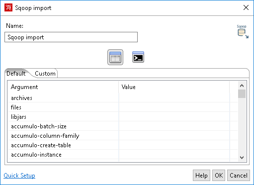 Sqoop import step Advanced Options mode