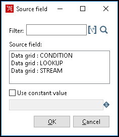 PDI ETL Metadata Source field dialog box