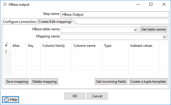 Create/Edit mappings tab