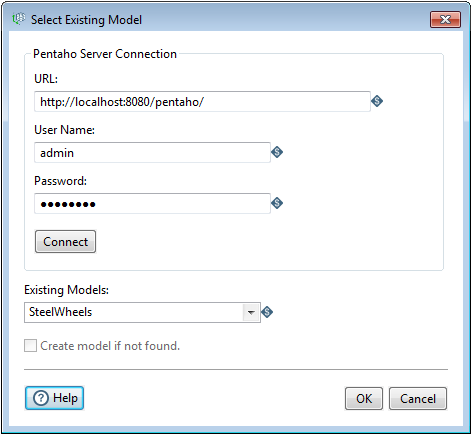 Select Existing Model dialog box