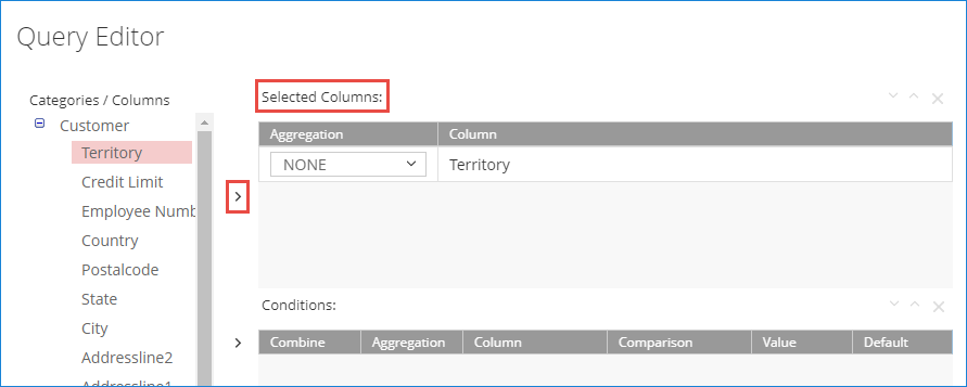 Select columns in Query         Editor