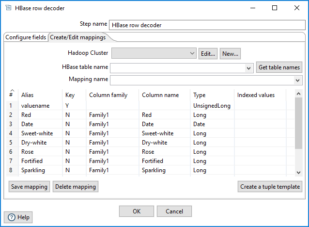 Create/Edit mappings tab