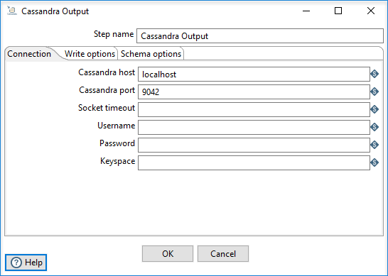 Cassandra Output Connection Tab